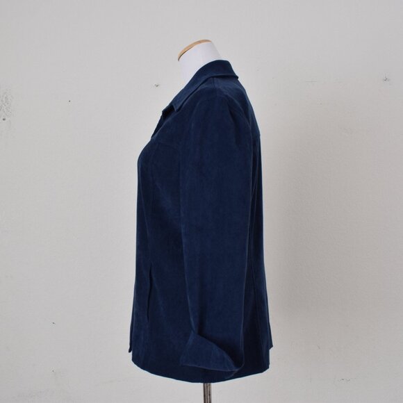 Vintage 90s Blue Polyester/Spandex Shirt size‎ 10 - Picture 2 of 10